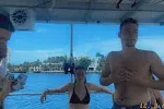 Here's a review from morgan: Interior view of a clean, comfortable pontoon charter with plush seating for Fort Lauderdale groups.